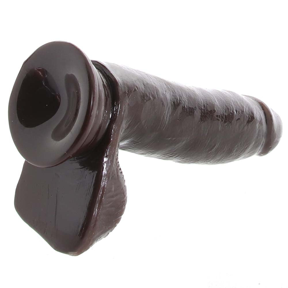 Dr. Skin Glide Self-Lubricating Dildo With Balls 7 in. Chocolate