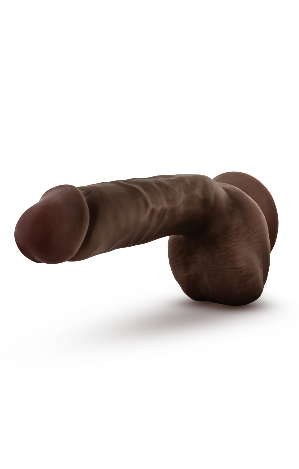 Dr. Skin Glide Self-Lubricating Dildo With Balls 8.5 in. - Chocolate