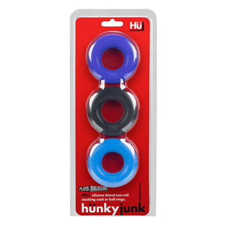 Hunkyjunk HUJ 3 (3-pack) c-ring - blue multi